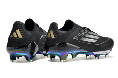 Adidas F50+ Lightstrike Pro Elite FG Low-Tops Soccer Cleats - Black/Silver/Gold