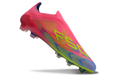 Adidas F50 Elite Laceless FG Low-Tops Soccer Cleats - Pink/Blue/Yellow