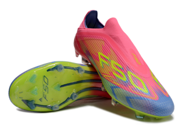 Adidas F50 Elite Laceless FG Low-Tops Soccer Cleats - Pink/Blue/Yellow