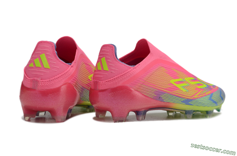 Adidas F50 Elite Laceless FG Low-Tops Soccer Cleats - Pink/Blue/Yellow 7
