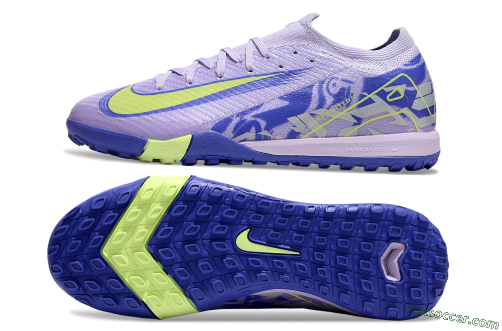 Nike Air Zoom Mercurial Vapor 16 Elite TF Low-Tops Soccer Shoes - Purple/Yellow/Blue 1