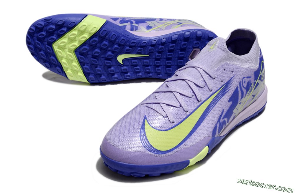 Nike Air Zoom Mercurial Vapor 16 Elite TF Low-Tops Soccer Shoes - Purple/Yellow/Blue 3