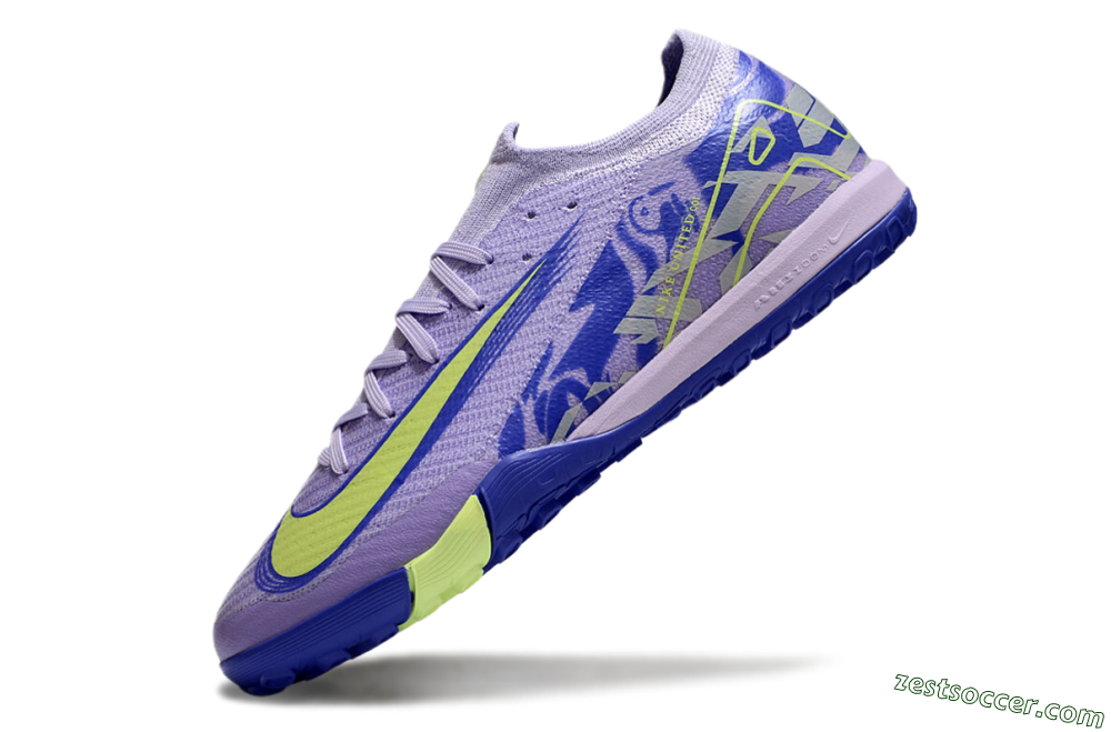 Nike Air Zoom Mercurial Vapor 16 Elite TF Low-Tops Soccer Shoes - Purple/Yellow/Blue 5