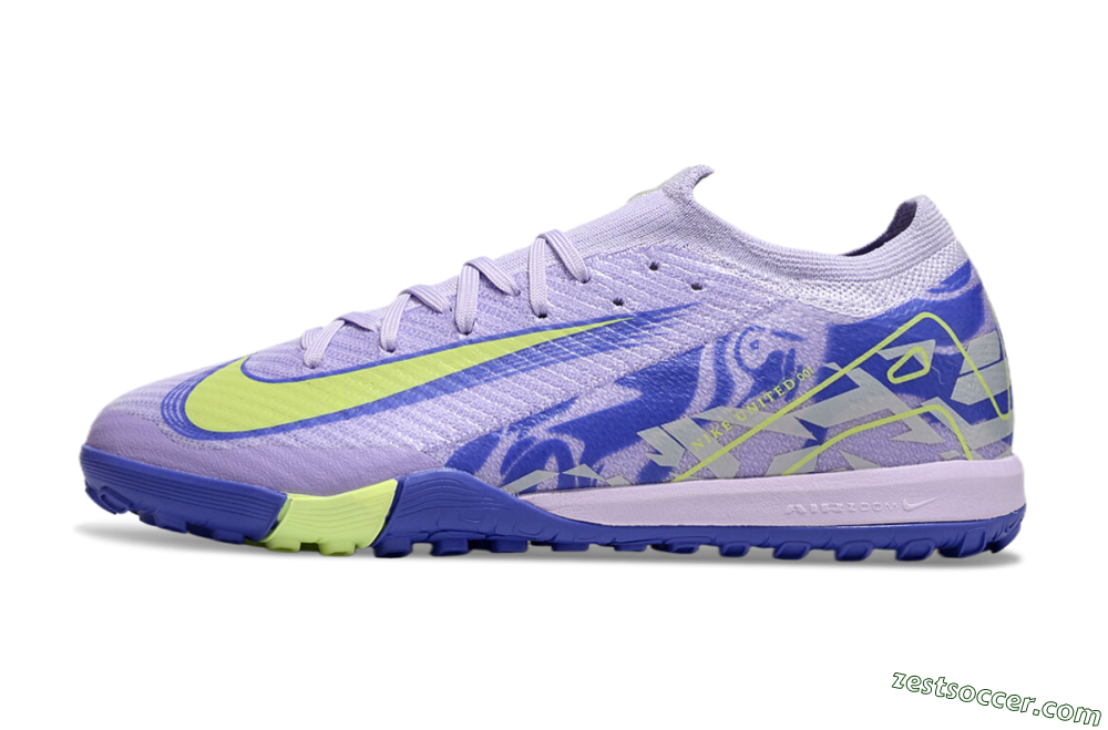 Nike Air Zoom Mercurial Vapor 16 Elite TF Low-Tops Soccer Shoes - Purple/Yellow/Blue 2