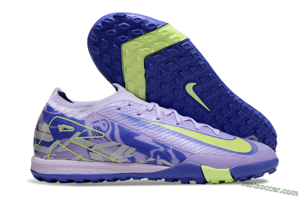 Nike Air Zoom Mercurial Vapor 16 Elite TF Low-Tops Soccer Shoes - Purple/Yellow/Blue 0