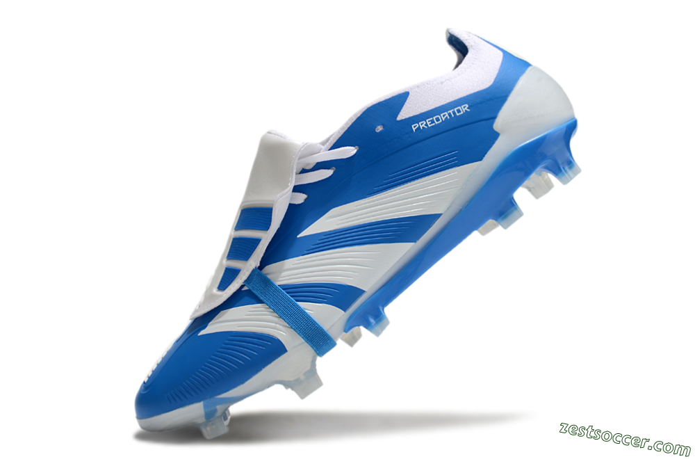 Adidas Predator Elite Foldover Tongue FG Low-Tops Soccer Cleats - Blue/White 6