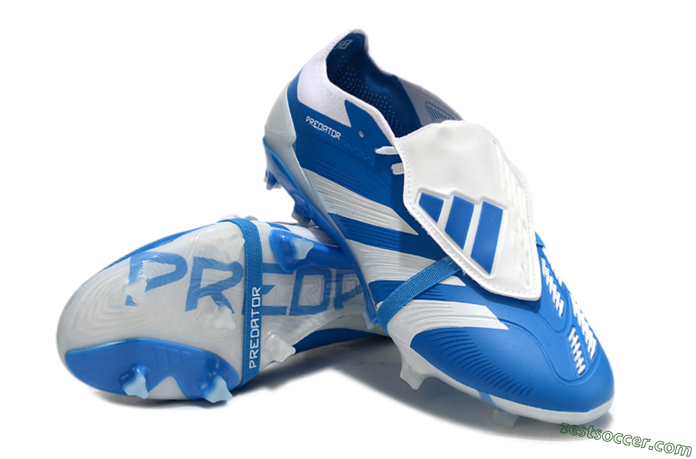 Adidas Predator Elite Foldover Tongue FG Low-Tops Soccer Cleats - Blue/White 4