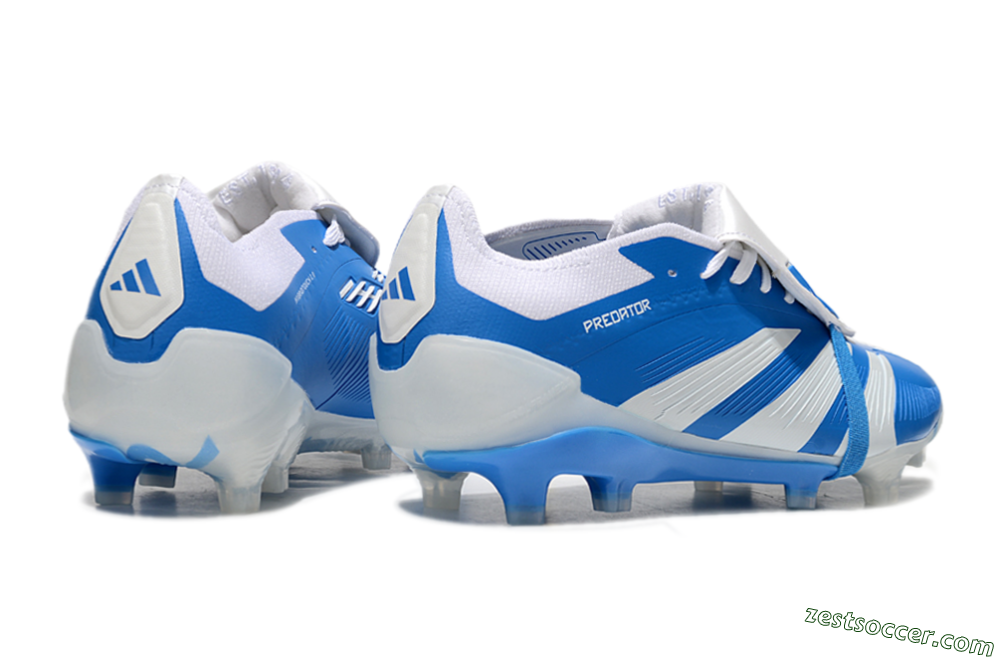 Adidas Predator Elite Foldover Tongue FG Low-Tops Soccer Cleats - Blue/White 7