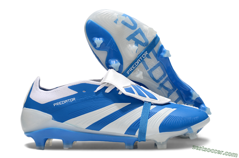Adidas Predator Elite Foldover Tongue FG Low-Tops Soccer Cleats - Blue/White 0
