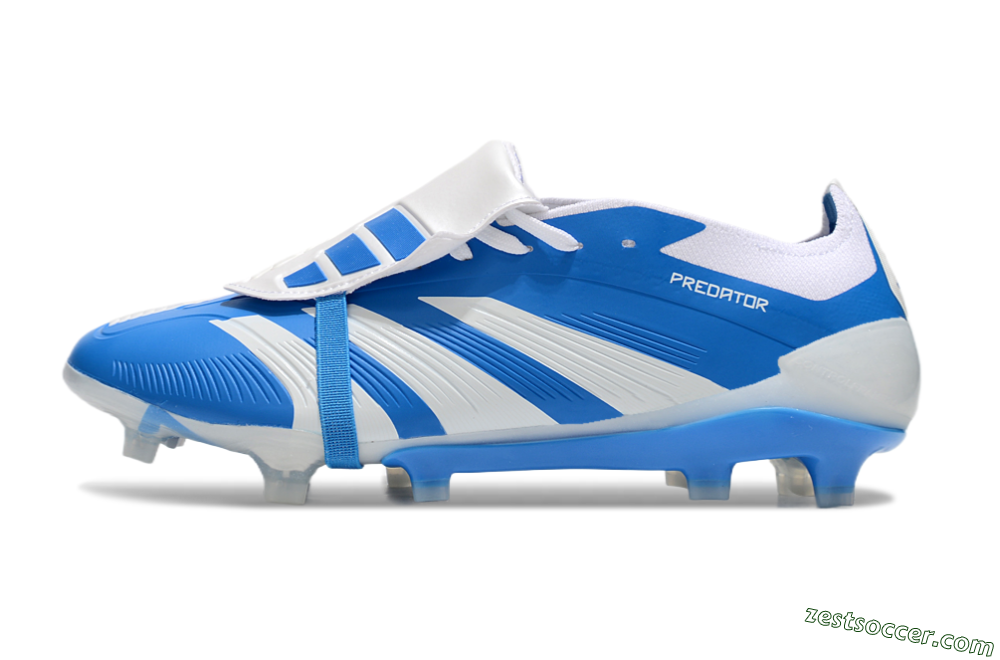 Adidas Predator Elite Foldover Tongue FG Low-Tops Soccer Cleats - Blue/White 2