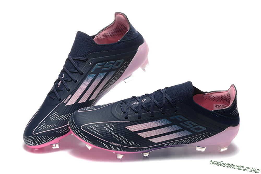 Adidas F50 Elite FG Low-Tops Soccer Cleats - Blue/Pink 3