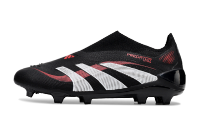 Adidas Predator Elite Laceless FG Low-Tops Soccer Cleats - Black/Red/White