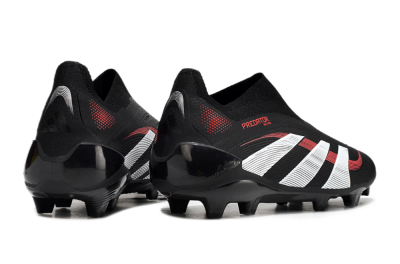 Adidas Predator Elite Laceless FG Low-Tops Soccer Cleats - Black/Red/White