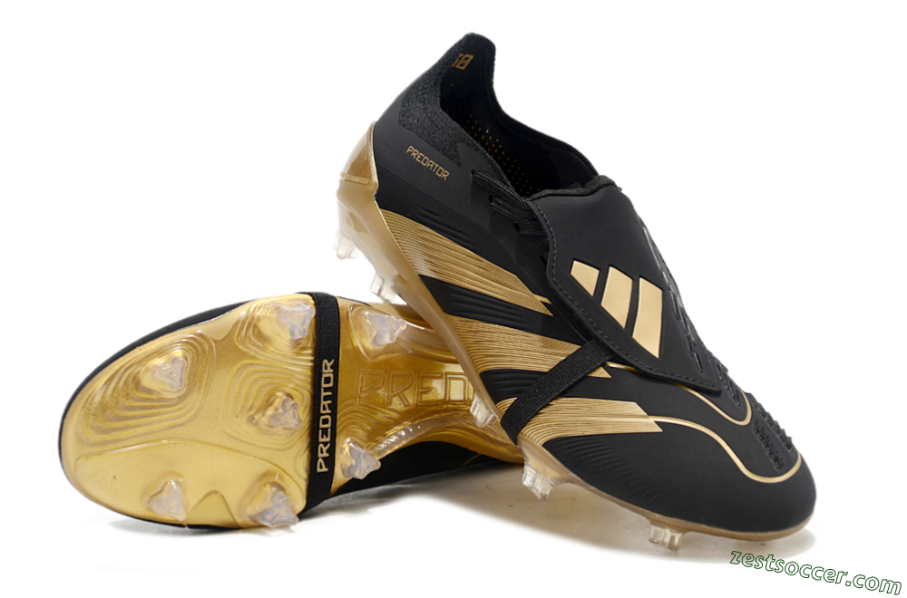 Adidas Predator Elite Foldover Tongue FG Low-Tops Soccer Cleats - Black/Gold 4