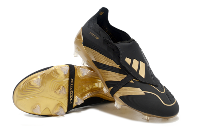 Adidas Predator Elite Foldover Tongue FG Low-Tops Soccer Cleats - Black/Gold