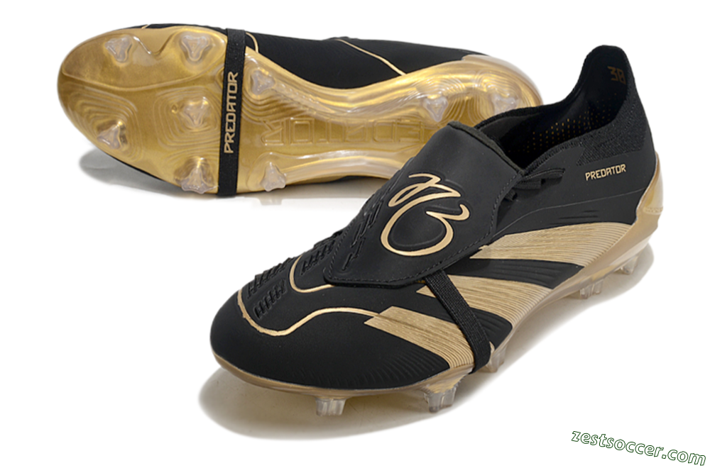 Adidas Predator Elite Foldover Tongue FG Low-Tops Soccer Cleats - Black/Gold 3