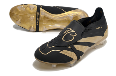 Adidas Predator Elite Foldover Tongue FG Low-Tops Soccer Cleats - Black/Gold