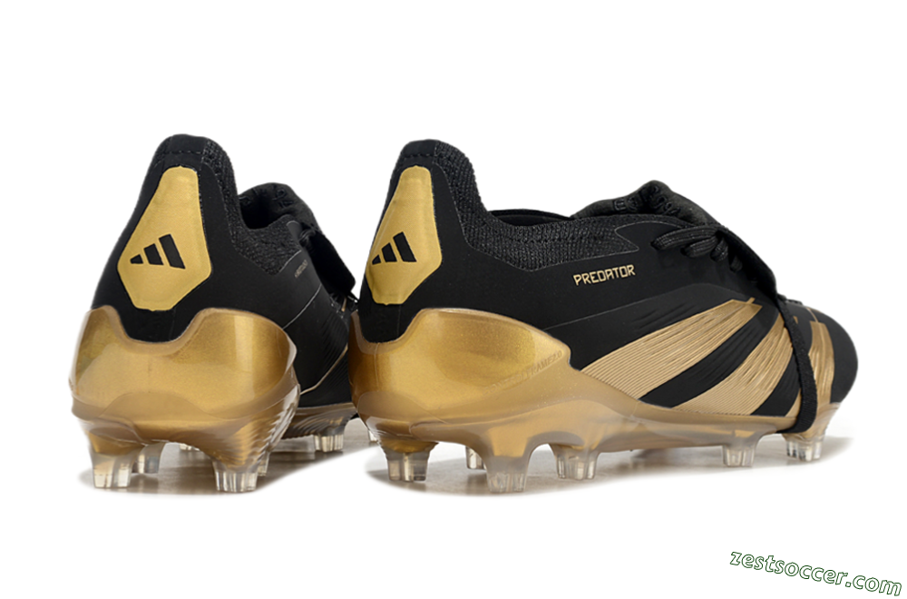 Adidas Predator Elite Foldover Tongue FG Low-Tops Soccer Cleats - Black/Gold 7