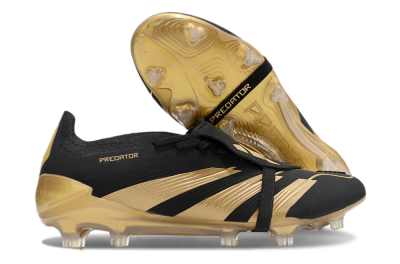 Adidas Predator Elite Foldover Tongue FG Low-Tops Soccer Cleats - Black/Gold
