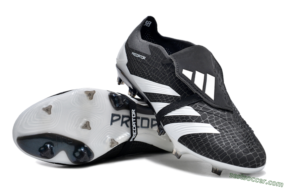 Adidas Predator Elite Foldover Tongue FG Low-Tops Soccer Cleats - Black/White 2