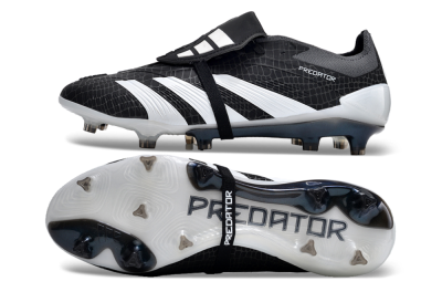 Adidas Predator Elite Foldover Tongue FG Low-Tops Soccer Cleats - Black/White