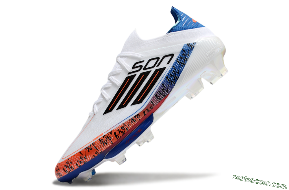 Adidas F50 Elite Lightstrike Pro FG Low-Tops Soccer Cleats - White/Orange/Blue 5