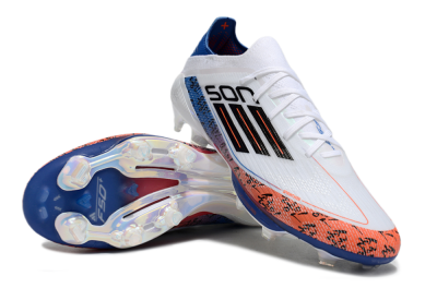 Adidas F50 Elite Lightstrike Pro FG Low-Tops Soccer Cleats - White/Orange/Blue