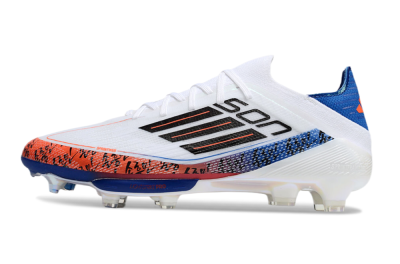 Adidas F50 Elite Lightstrike Pro FG Low-Tops Soccer Cleats - White/Orange/Blue