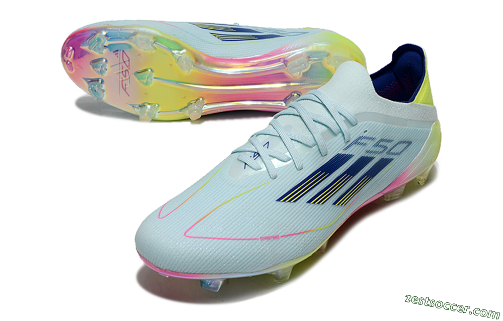Adidas F50 Elite FG Low-Tops Soccer Cleats - Jade/Blue/Gold/Pink 3