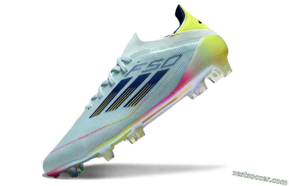 Adidas F50 Elite FG Low-Tops Soccer Cleats - Jade/Blue/Gold/Pink 5