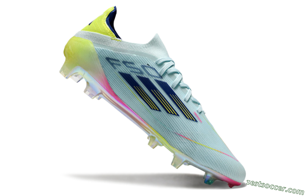 Adidas F50 Elite FG Low-Tops Soccer Cleats - Jade/Blue/Gold/Pink 4