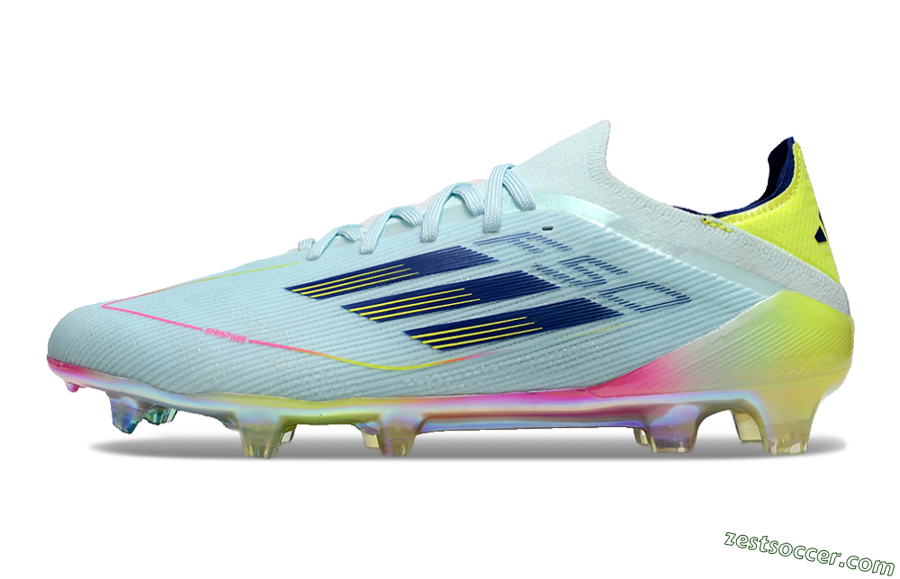 Adidas F50 Elite FG Low-Tops Soccer Cleats - Jade/Blue/Gold/Pink 2