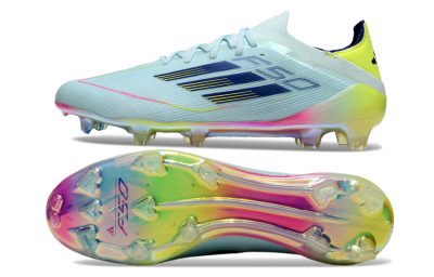 Adidas F50 Elite FG Low-Tops Soccer Cleats - Jade/Blue/Gold/Pink