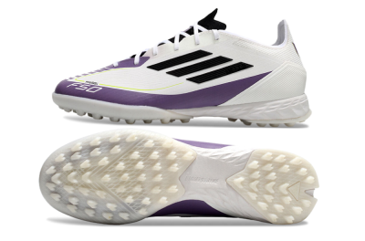 Adidas F50 Elite TF Low-Tops Soccer Shoes - White/Black/Purple