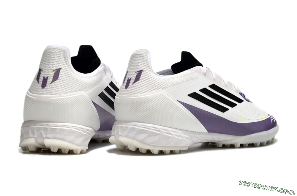 Adidas F50 Elite TF Low-Tops Soccer Shoes - White/Black/Purple 6