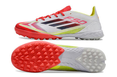 Adidas F50 Elite TF Low-Tops Soccer Shoes - White/Red/Yellow