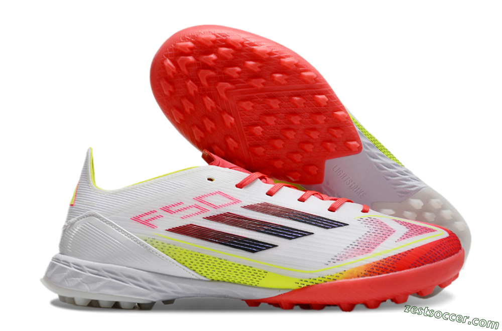 Adidas F50 Elite TF Low-Tops Soccer Shoes - White/Red/Yellow 1