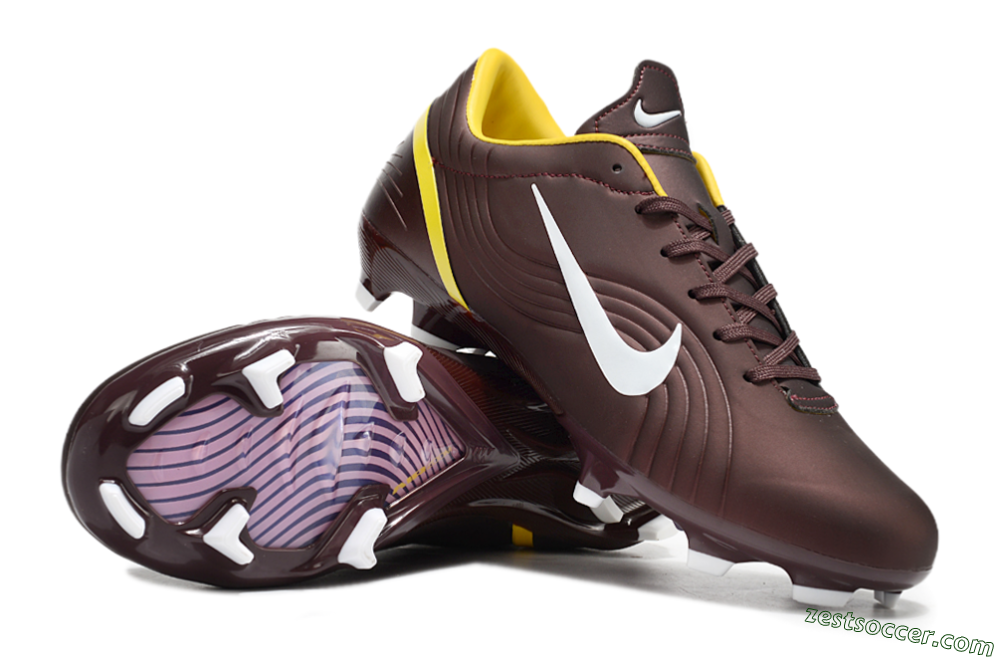 Nike Air Zoom Mercurial Vapor 16 Elite FG Low-Tops Soccer Cleats - Brown/White/Yellow 1