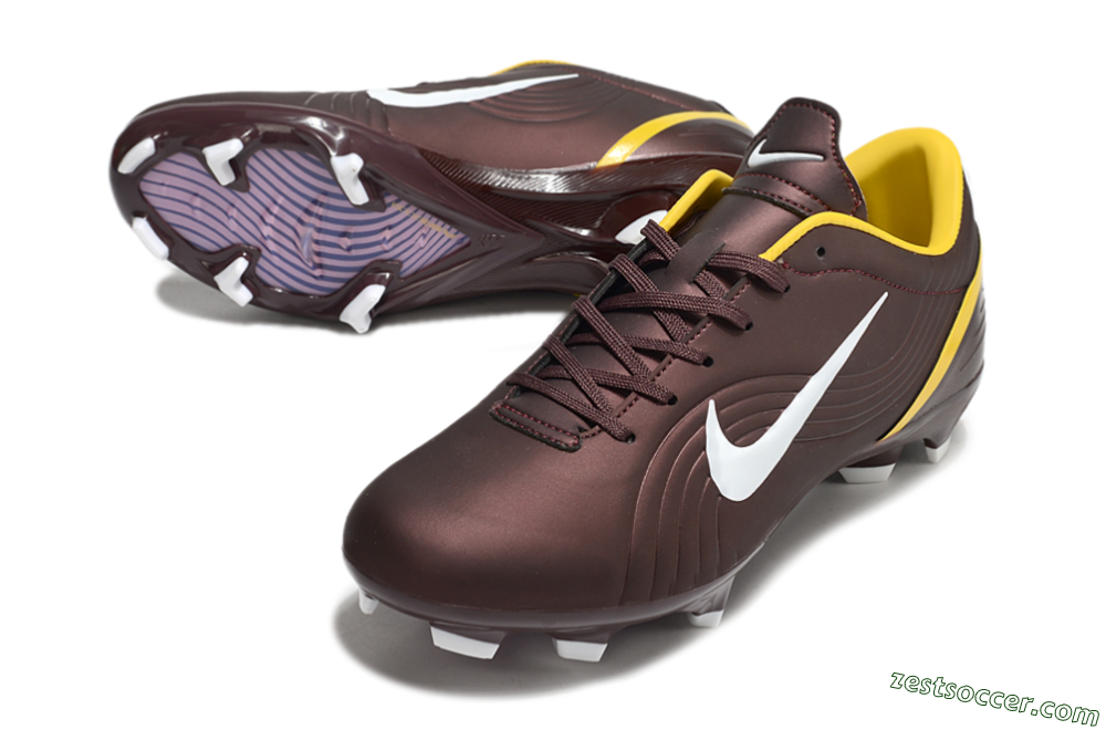 Nike Air Zoom Mercurial Vapor 16 Elite FG Low-Tops Soccer Cleats - Brown/White/Yellow 3