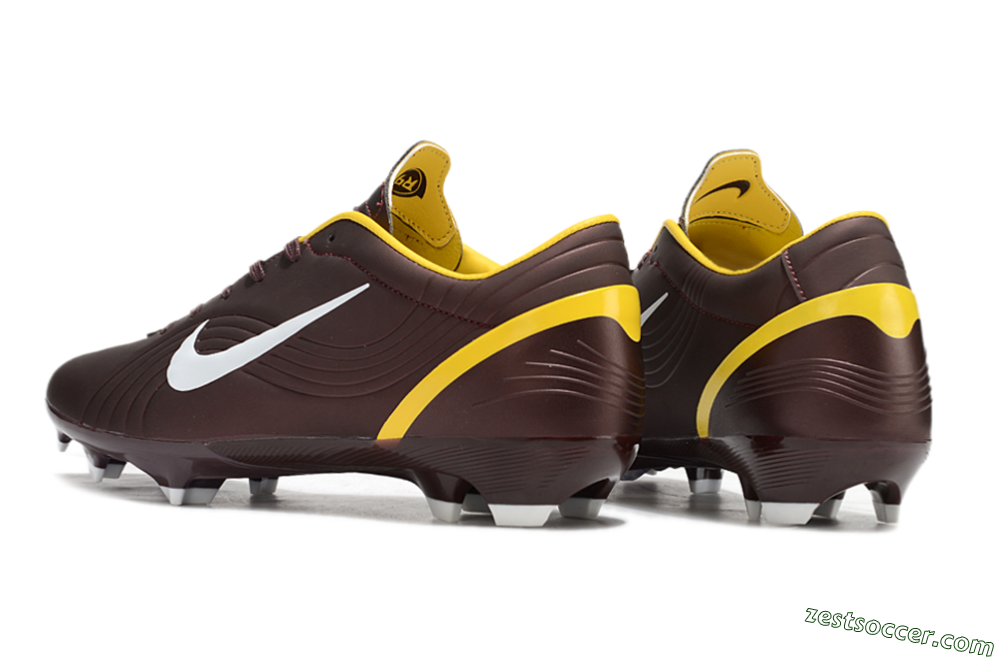 Nike Air Zoom Mercurial Vapor 16 Elite FG Low-Tops Soccer Cleats - Brown/White/Yellow 4
