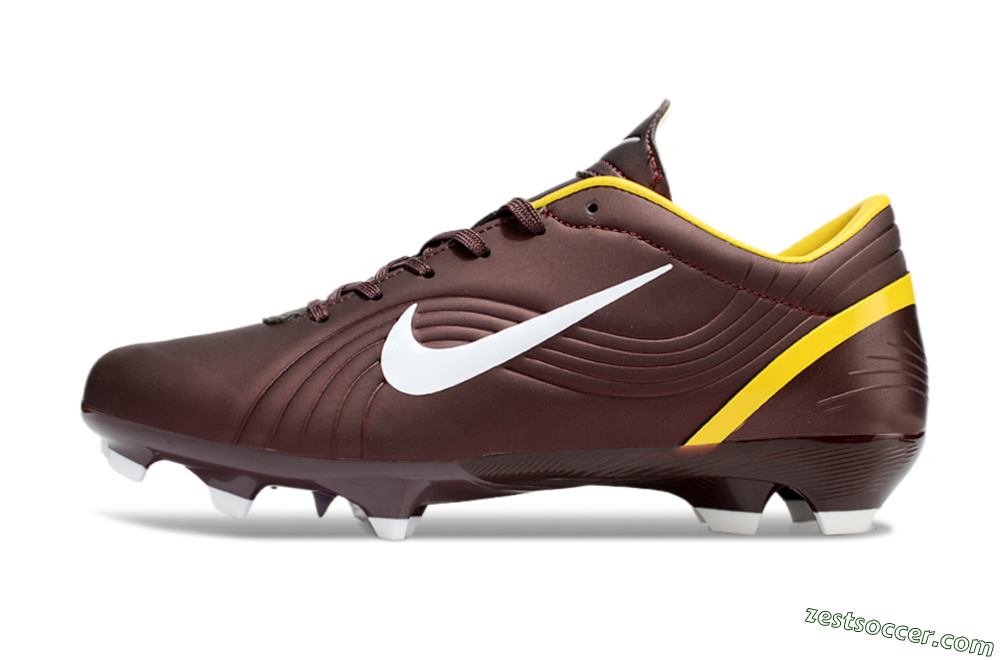 Nike Air Zoom Mercurial Vapor 16 Elite FG Low-Tops Soccer Cleats - Brown/White/Yellow 2
