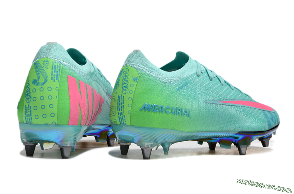 Nike Air Zoom Mercurial Vapor 16 Elite SG Low-Tops Soccer Cleats - Jade/Pink/Gold 6