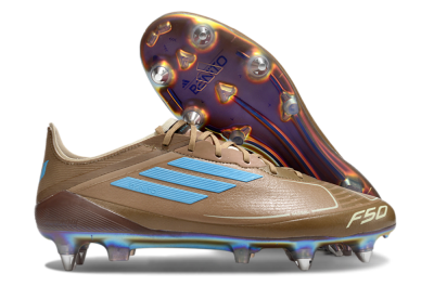 Messi x Adidas F50 Elite SG Low-Tops Soccer Cleats - Brown/White/Blue