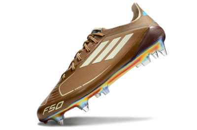 Messi x Adidas F50 Elite SG Low-Tops Soccer Cleats - Brown/White/Blue