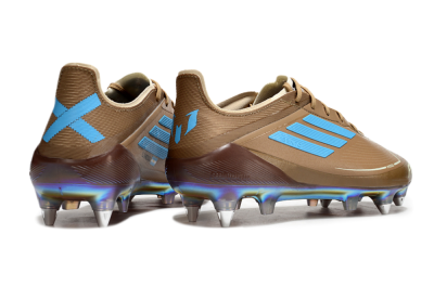 Messi x Adidas F50 Elite SG Low-Tops Soccer Cleats - Brown/White/Blue