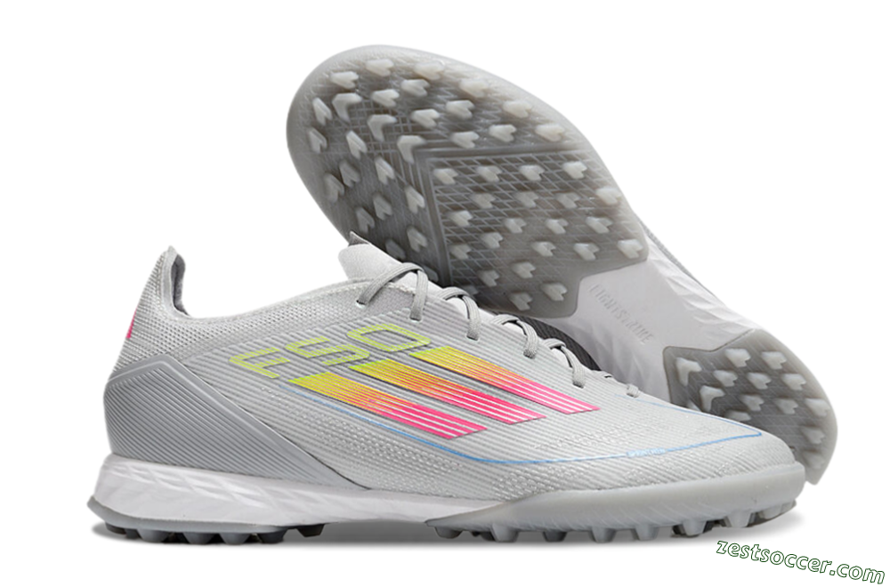 Adidas F50 Pro TF Low-Tops Soccer Shoes - Grey/Gold/Pink 0