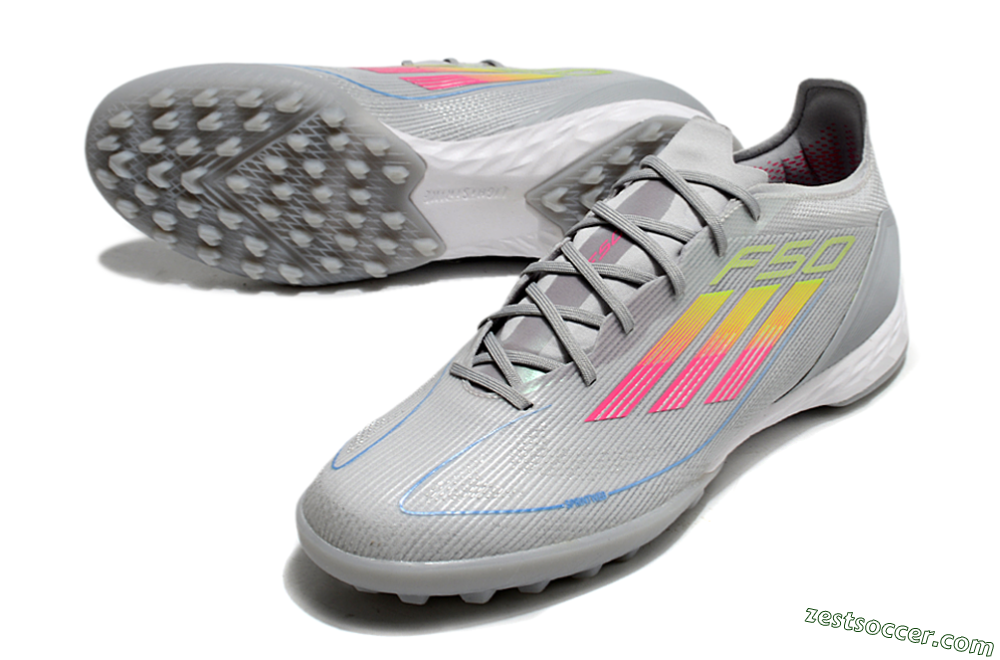 Adidas F50 Pro TF Low-Tops Soccer Shoes - Grey/Gold/Pink 3