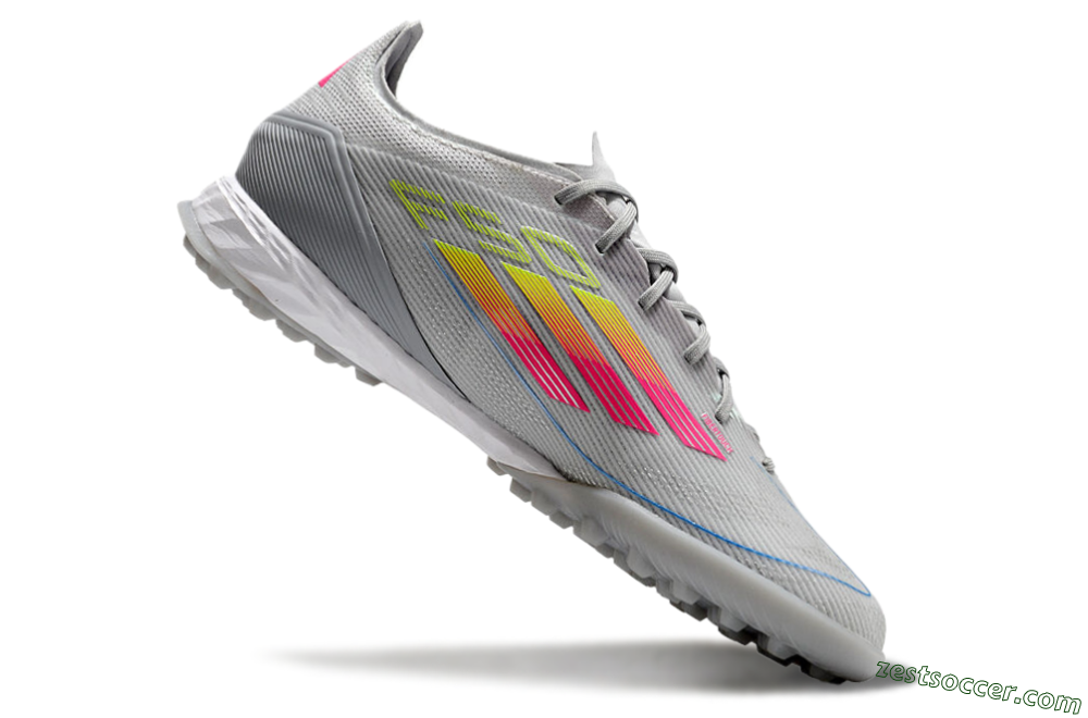 Adidas F50 Pro TF Low-Tops Soccer Shoes - Grey/Gold/Pink 4