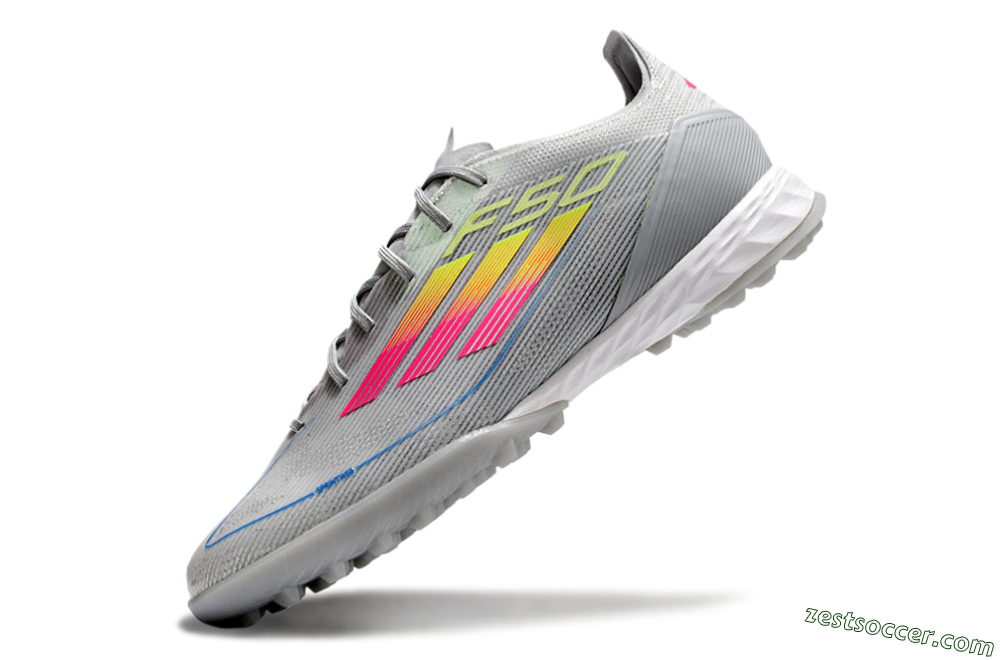 Adidas F50 Pro TF Low-Tops Soccer Shoes - Grey/Gold/Pink 5