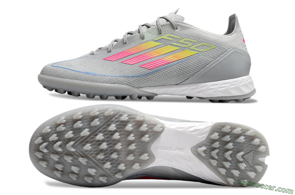 Adidas F50 Pro TF Low-Tops Soccer Shoes - Grey/Gold/Pink 1